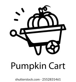 Un icono de estilo incompleto de Carrito de calabaza 