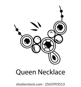 A sketchy style icon of a queen necklace 