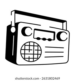A sketchy style icon of radio set


