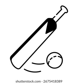 A sketchy style icon representing bat ball

