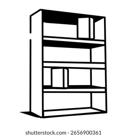 Un icono de estilo incompleto que representa el estante del libro
