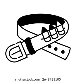 Un icono de estilo incompleto que representa el cinturón de bala 