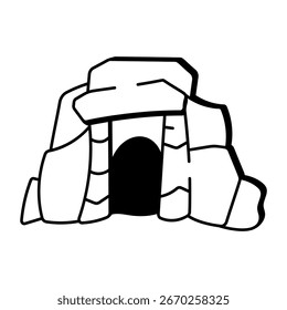 Un icono de estilo incompleto que representa una cueva
