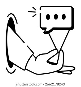 Un icono de estilo incompleto que representa el foro de comunicación
