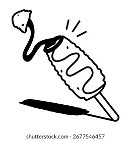 Ein skizzenhaftes Symbol, das den Maishund darstellt

