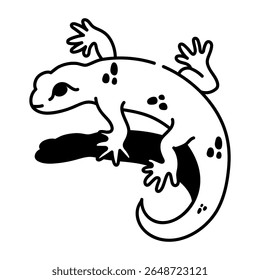 Um ícone de estilo esboçado representando um lagarto do deserto

