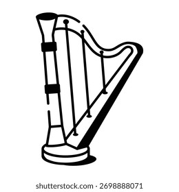 Um ícone de estilo de esboço representando a harpa