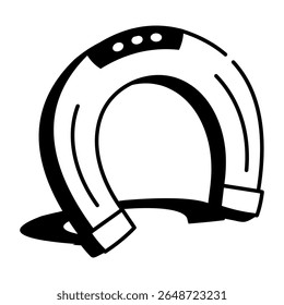 A sketchy style icon representing a horseshoe 
