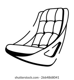 Un icono de estilo incompleto que representa la silla de salón