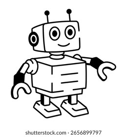 Un icono de estilo incompleto que representa a un robot
