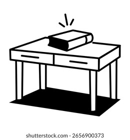 Un icono de estilo incompleto que representa la tabla de estudio
