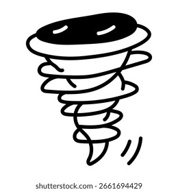 Un icono de estilo incompleto que representa el tornado
