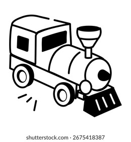 A sketchy style icon representing train toy
