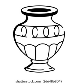 Um ícone de estilo de esboço representando um vaso
