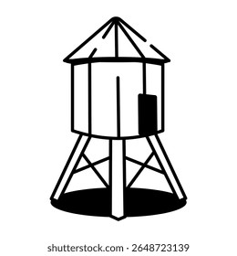 A sketchy style icon representing water tank

