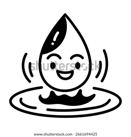 A sketchy style icon representing water droplet
