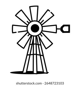 A sketchy style icon representing windmill
