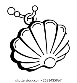 A sketchy style icon of shell necklace
