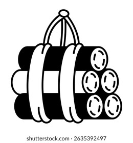 A sketchy style icon showing a dynamite bundle explosion
