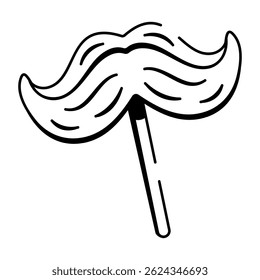 A sketchy style icon showing a fake mustache 
