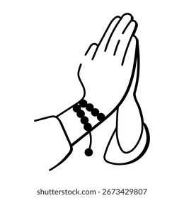 Um ícone de estilo esboçado mostrando monges cantando
