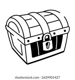 A sketchy style icon showing an old treasure chest
