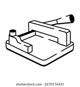 Um ícone de estilo esboçado mostrando o cortador de papel
