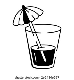 A sketchy style icon showing a party drink glass
