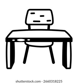 Un icono de estilo incompleto que muestra la tabla de estudio
