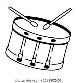 A sketchy style icon of snare drum
