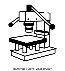 A sketchy style icon of stamping machine
