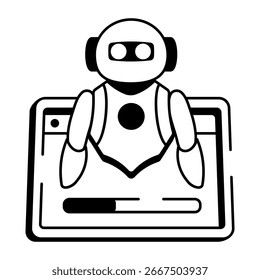 Sketchy style icon of testing phase quality control process
