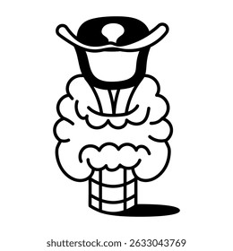Un icono de estilo incompleto de la tiroides
