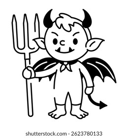 A sketchy style icon of tiny demon
