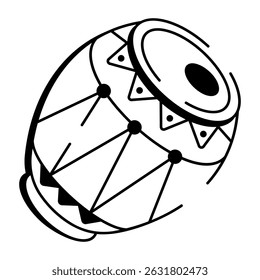 A sketchy style icon of udu drum
