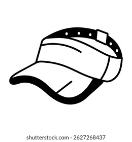 A sketchy style icon of visor cap 
