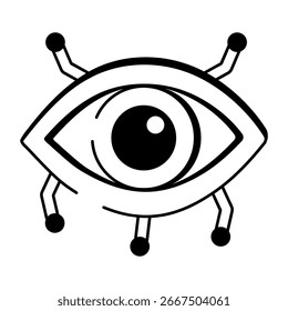 Un icono de estilo incompleto de la inteligencia visual de reconocimiento ocular