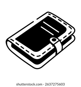 A sketchy style icon of wallet
