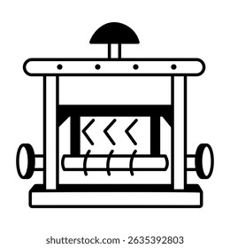 Ein skizzenhaftes Symbol der Webmaschine
