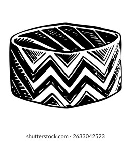 Uma ilustração de estilo esboçado da pulseira chevron