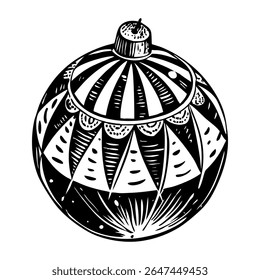 A sketchy style illustration of a circus ball