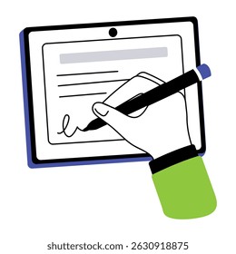 Een schetsmatige illustratie van de digitale handtekening
