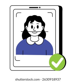 Een schetsmatige illustratie van gezichtsherkenning