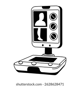 Ilustração de estilo instável do scanner de impressão
