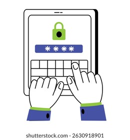 Een schetsmatige stijl illustratie van login
