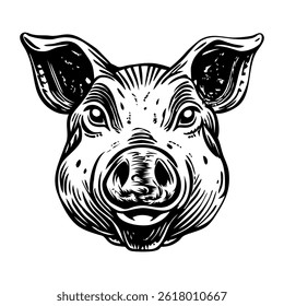 A sketchy style illustration of pig 