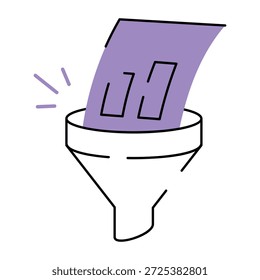 Una ilustración de estilo incompleto que representa el Filtrar de datos
