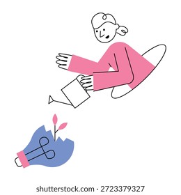 Una ilustración de estilo incompleto que representa el desarrollo