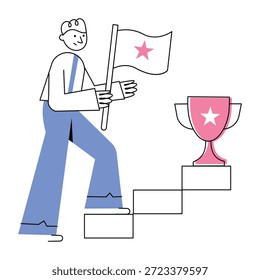 Una ilustración de estilo incompleto que representa el progreso