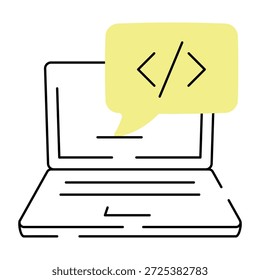Uma ilustração em estilo esboçado representando o desenvolvimento de software